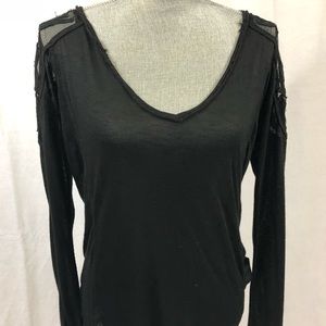 Free People long sleeved black top